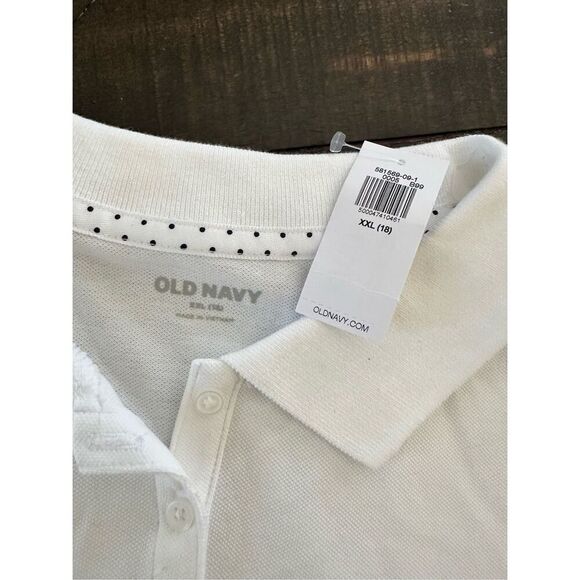 Old Navy 7X Girls Navy Blue and White Bundle of Long Sleeve Girls Polo Shirts - Picture 6 of 6